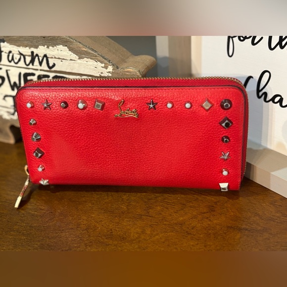 Louboutin Red Studded Wallet - Picture 7 of 17